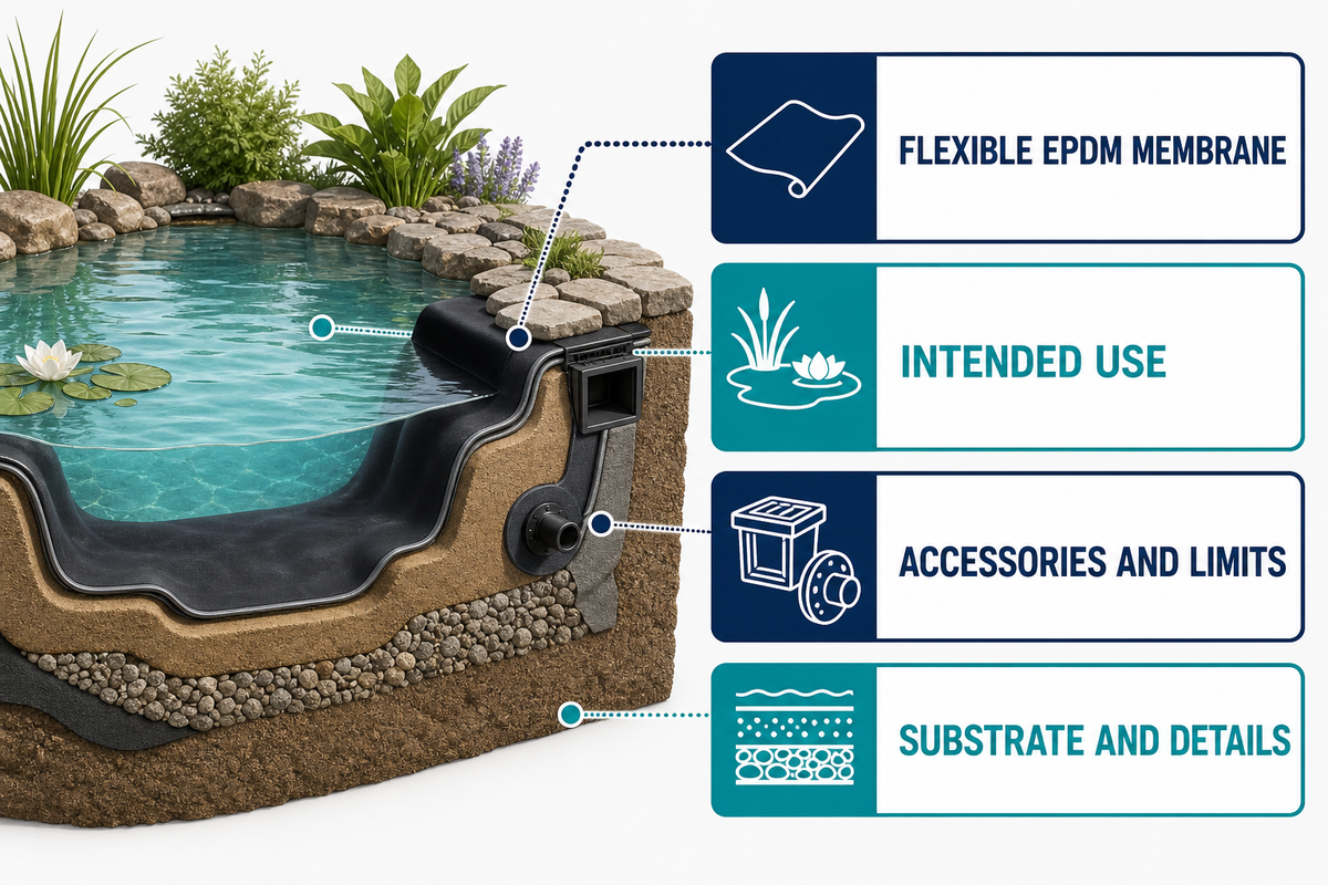 EPDM Pond Liner Basics and the Meaning of “Pond Grade” — AQUA Rain Water
