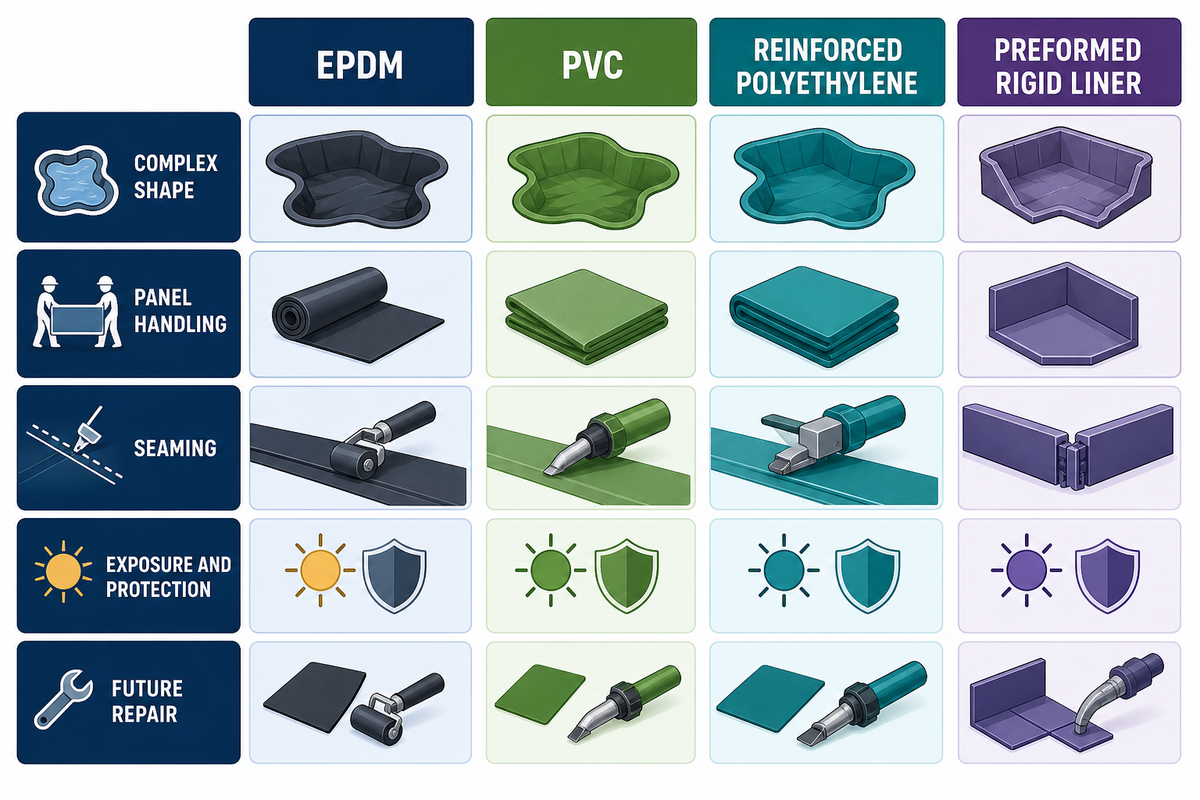 Is EPDM the Right Route Compared with PVC, RPE or a Rigid Liner? — AQUA Rain Water