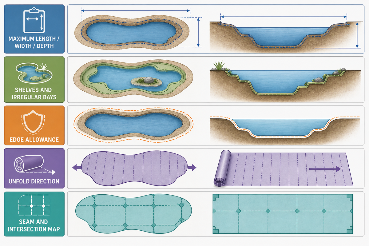 Size the Pond Liner from a Marked-Up Drawing — AQUA Rain Water