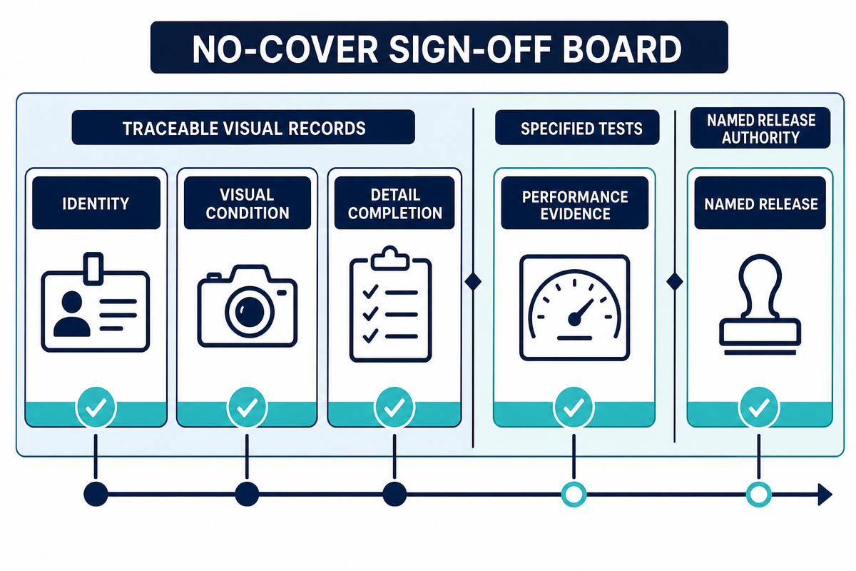 Use a No-Cover Sign-Off, Without Mistaking Photos for Test Evidence — AQUA Rain Water
