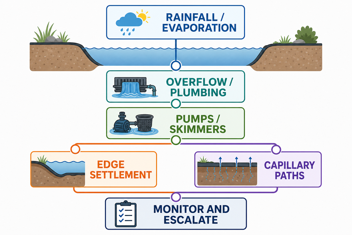 Diagnose Water Loss Before Repairing an EPDM Liner — AQUA Rain Water