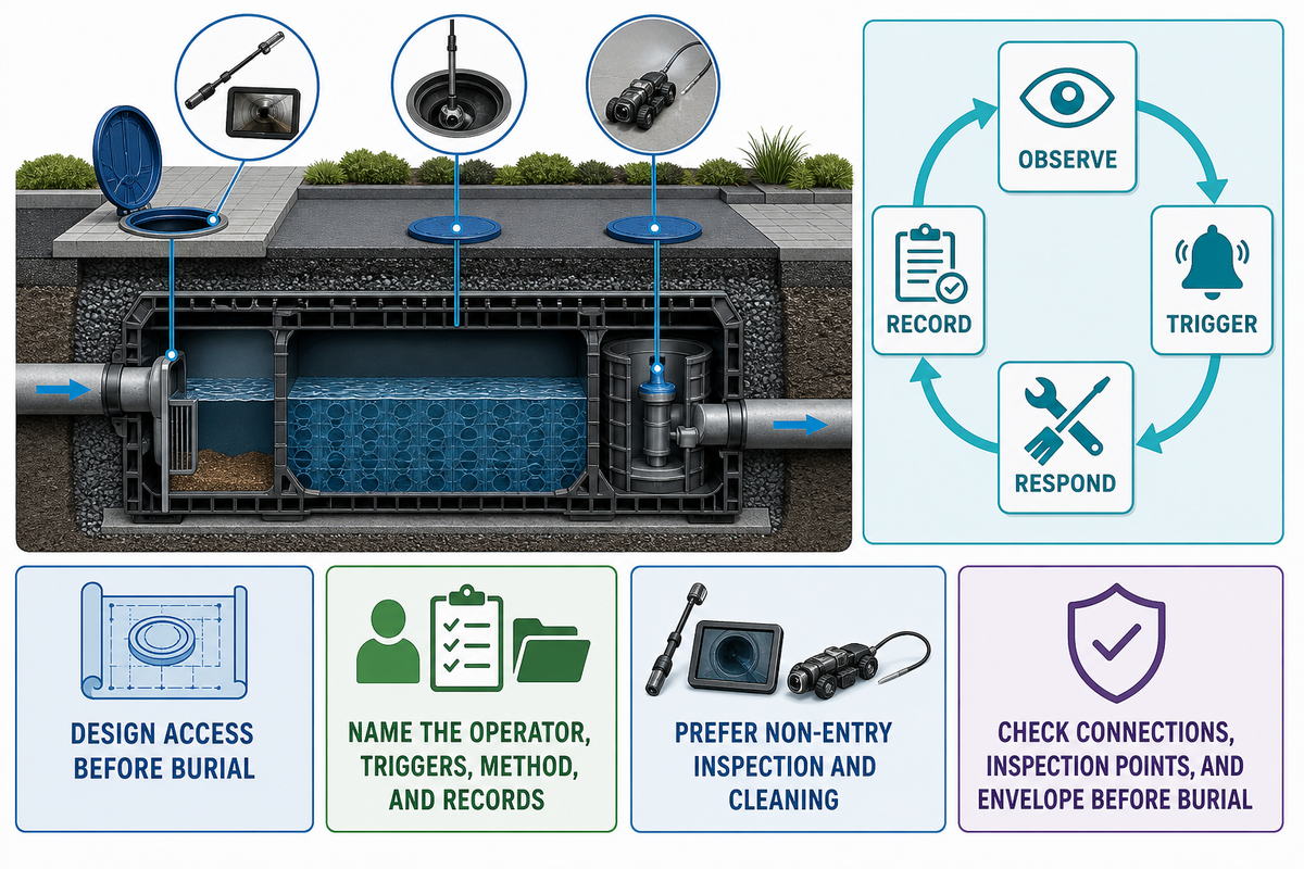 خطط للفحص والصيانة قبل الدفن — AQUA Rain Water