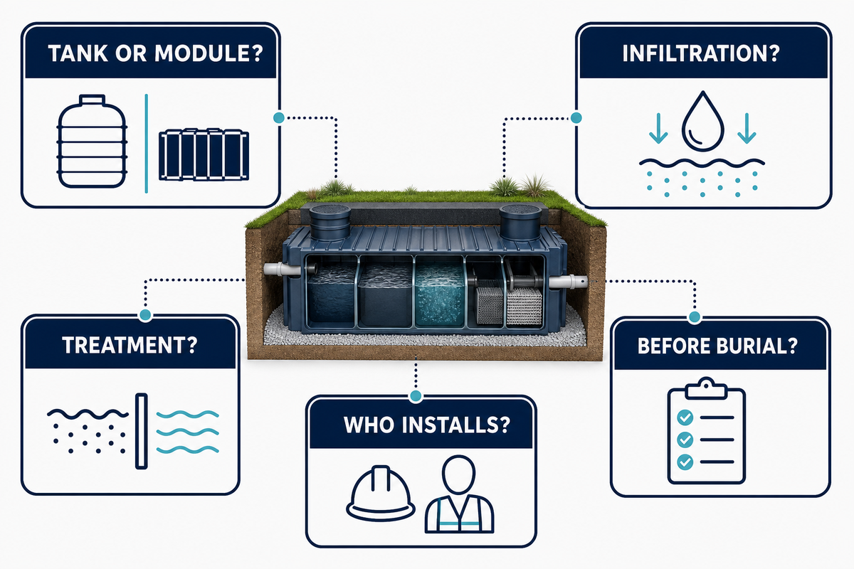 الأسئلة الشائعة حول وحدات تخزين مياه الأمطار ذات البنية الخلوية — Aqua Rain Water