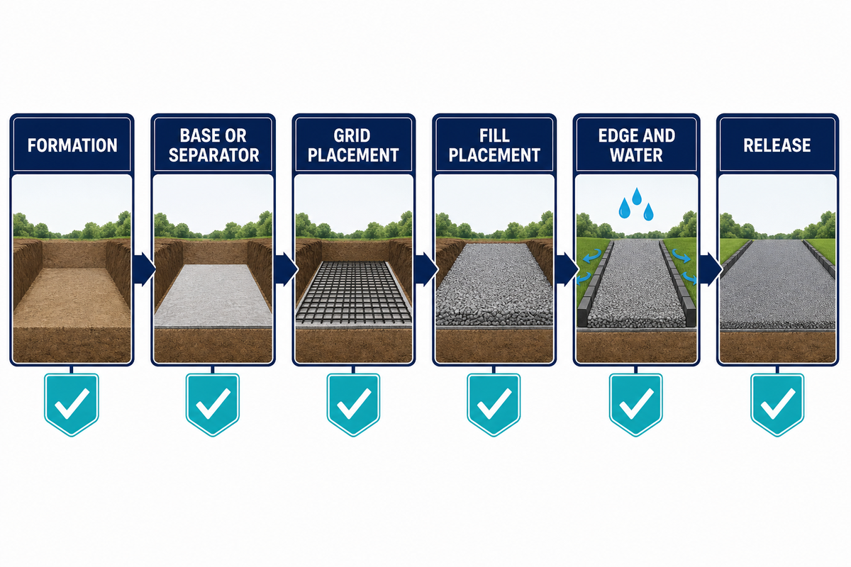 A field installation sequence that can be inspected