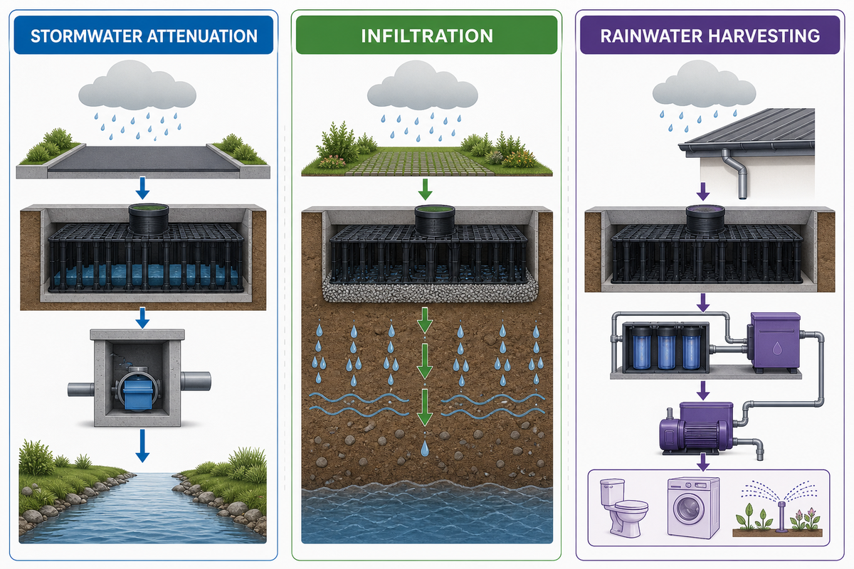 What a Shallow Attenuation Tank Does and What the Datasheet Cannot Confirm — AQUA Rain Water