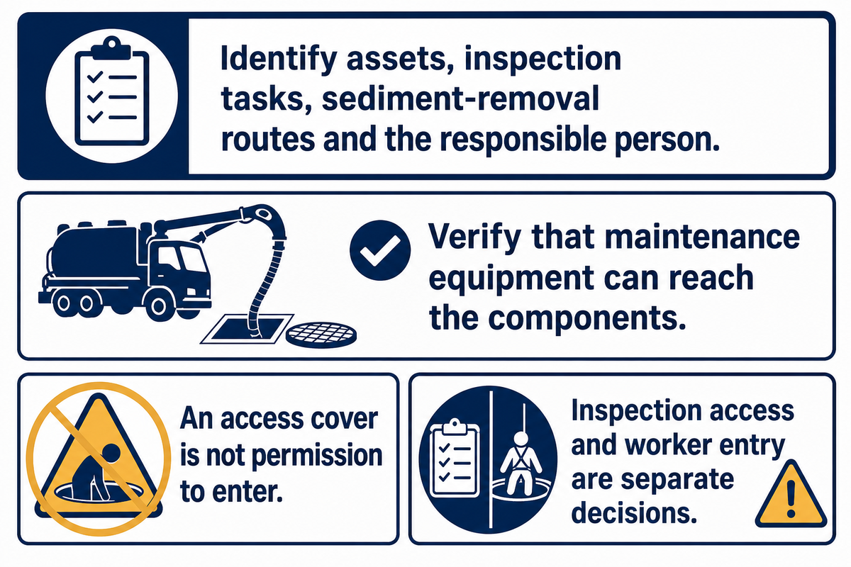 Handover Flow Control, Inspection Access and Maintenance Records — AQUA Rain Water