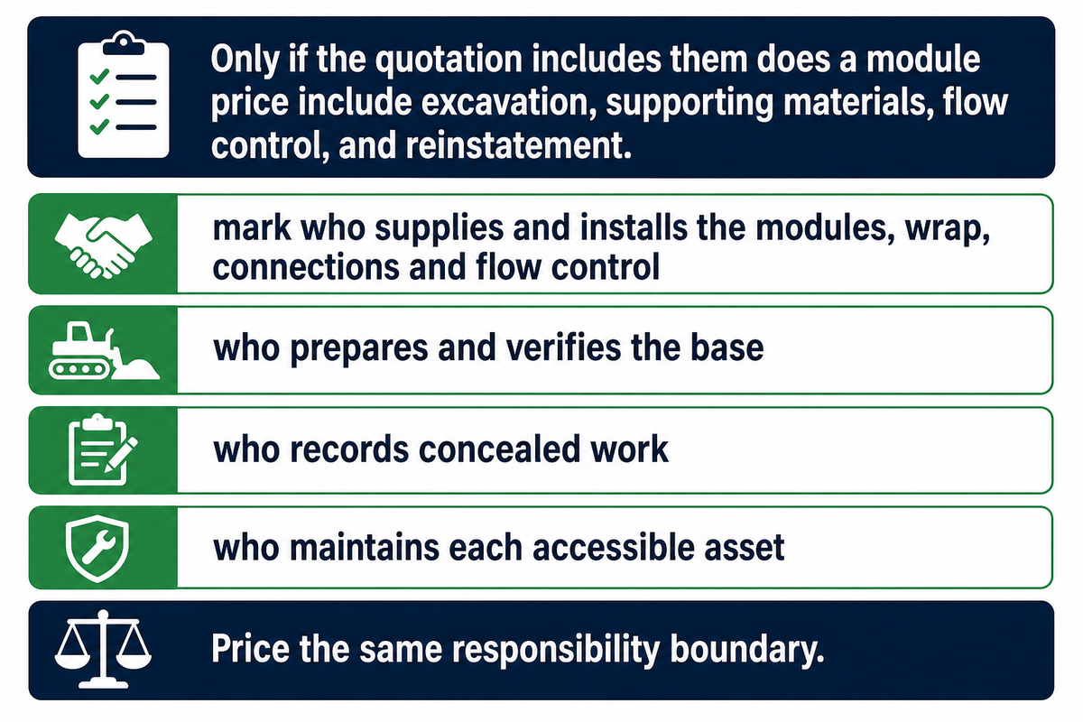 Compare Installed Cost and Long-Term Responsibility on the Same Scope — AQUA Rain Water