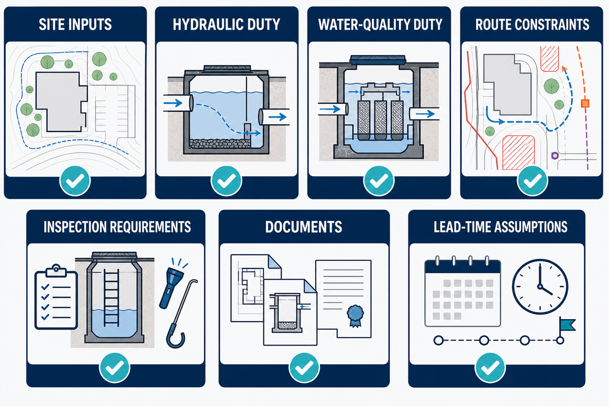 Prepare a stormwater management solutions brief for supplier and design review — Aqua Rain Water