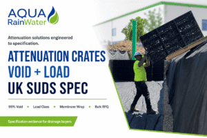 Attenuation crates UK SuDS specification cover - AQUA RainWater