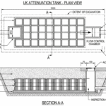 Modern geocellular attenuation tank installed on a UK housing development site