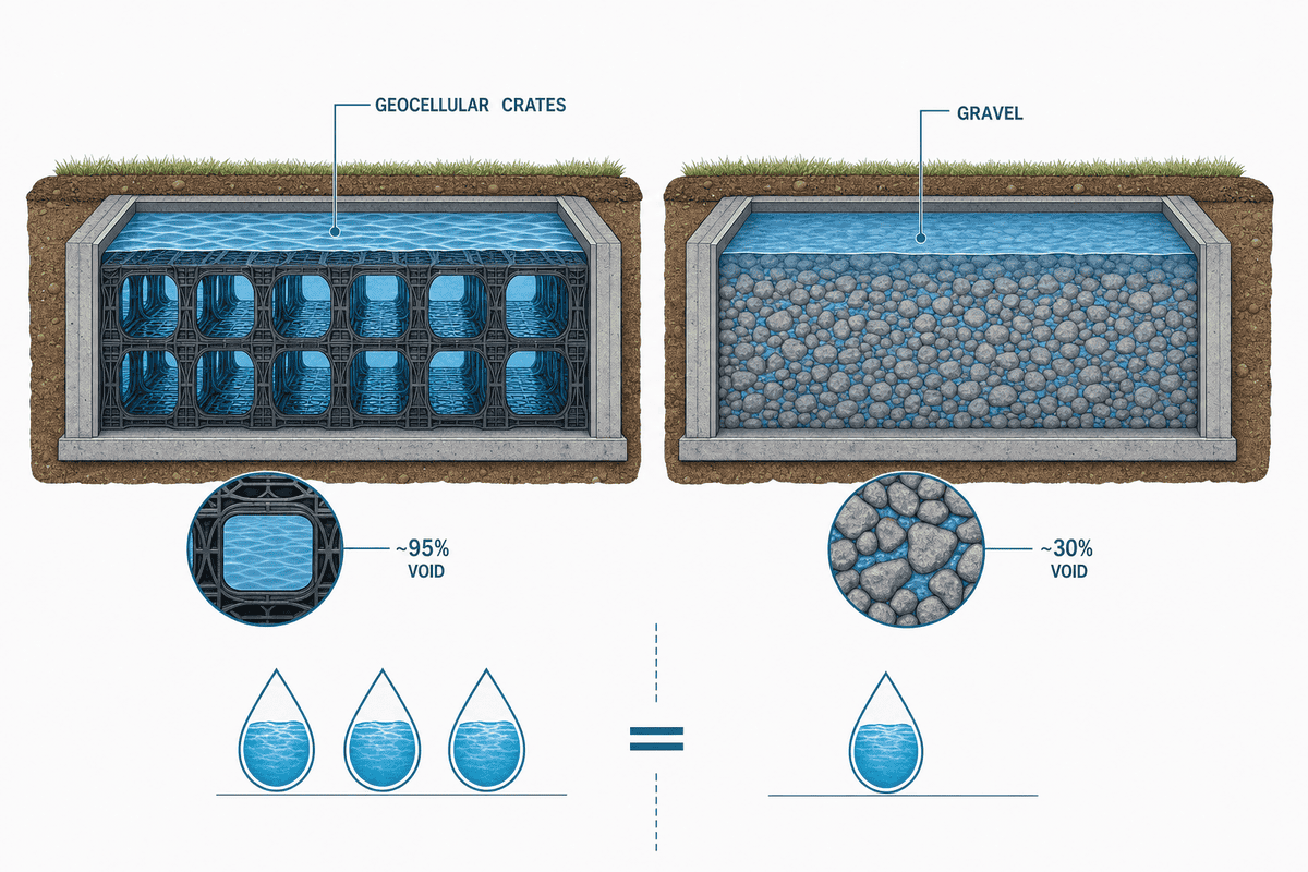 Drainage Crate Specs: Void Ratio, Sizes & Materials
