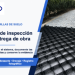 Guía de inspección y entrega de obra de rejillas de estabilización del suelo con registro fotográfico de 6 puntos