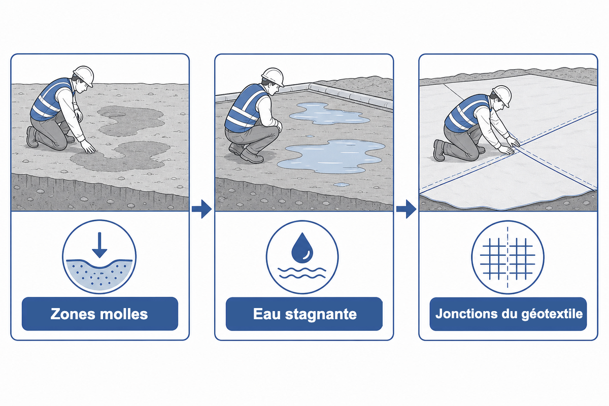Documenter le sol support et le géotextile